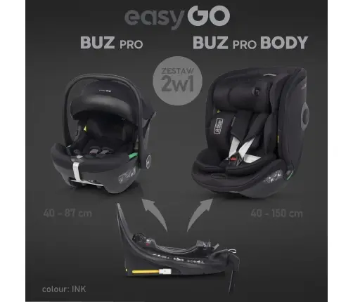 EasyGo Buz Pro 0-13 kg un EasyGo Buz Pro Body 0-36 kg Ink 2-in-1 Beebitool autosse