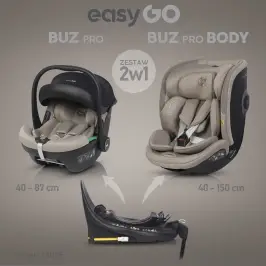 EasyGo Buz Pro 0-13 kg un EasyGo Buz Pro Body 0-36 kg Taupe Bērnu autosēdeklis 2in1 EasyGo Buz Pro 0-13 kg un EasyGo Buz Pro Body 0-36 kg Taupe Bērnu autosēdeklis 2in1