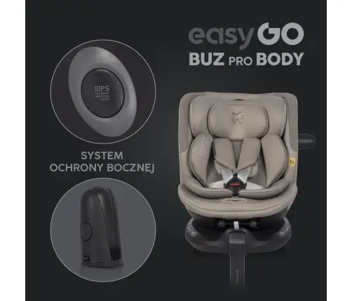 EasyGo Buz Pro 0-13 kg un EasyGo Buz Pro Body 0-36 kg Taupe Bērnu autosēdeklis 2in1