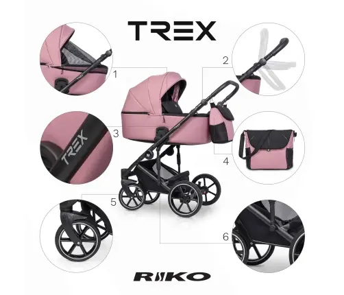 Riko Trex Energy Pink Bērnu rati 2in1