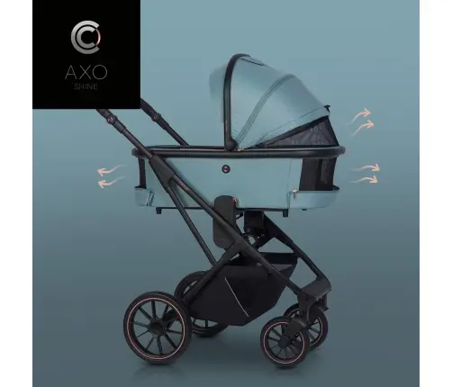 Gondola do wózka dziecięcego Cavoe Axo Shine Boho Green