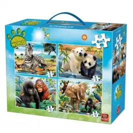King - Puzzle 4 In 1 Animal World Carry Case