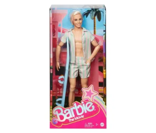 Mattel - Barbie Signature The Movie Ken Doll Wearing Pastel Striped Beach Matching Set