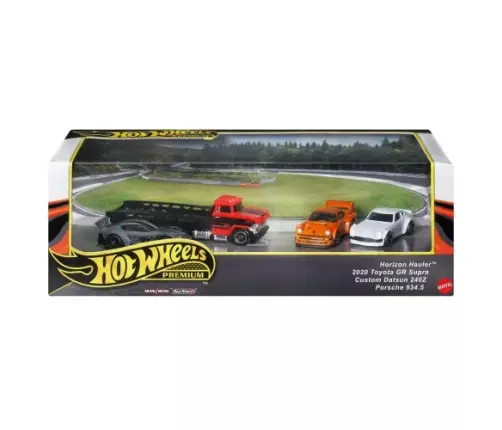 Mattel - Hot Wheels Premium Horizon Hauler Toyota GR Supra Datsun And Porsche / from Assort