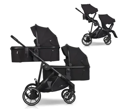 Easygo Duoflex Ebony Black Twin Stroller