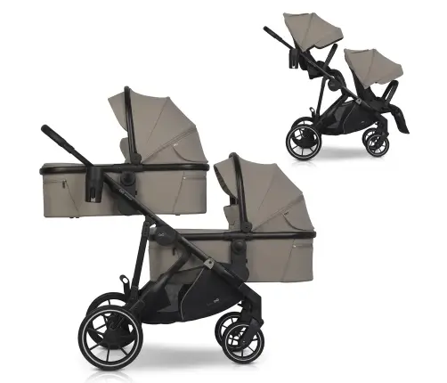 Wózek dziecięcy EasyGo Duoflex Savana Beige 2 siedziska 2 gondole