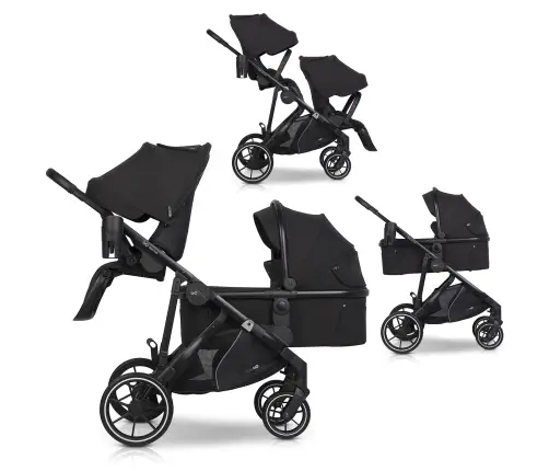 Easygo Duoflex Ebony Black Twin Stroller