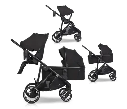 EasyGo Duoflex Ebony Black Twin Stroller