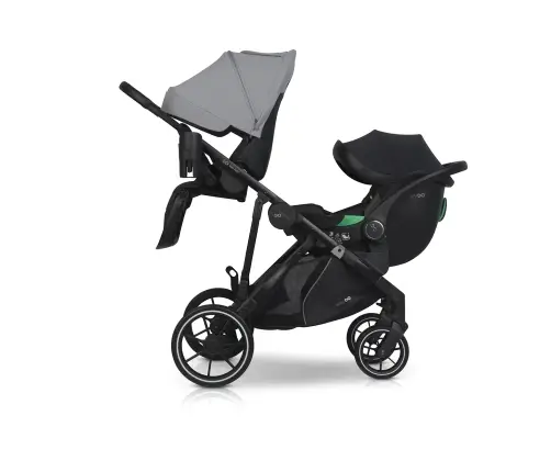 EasyGo Duoflex Cloudy Gray Dvivietė vežimėlis