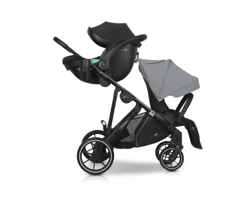 EasyGo Duoflex Cloudy Gray Dvivietė vežimėlis