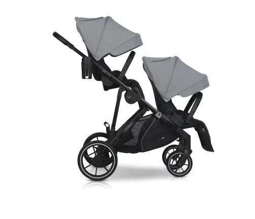 EasyGo Duoflex Cloudy Gray Dvivietė vežimėlis