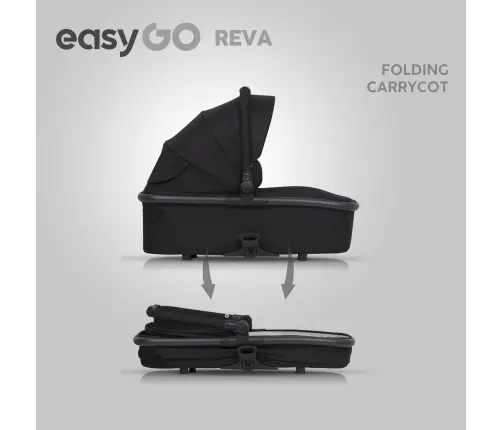EasyGo Reva Ebony Black Vežimėlis 2 in 1