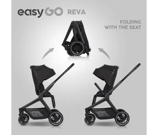 EasyGo Reva Ebony Black Vežimėlis 2 in 1