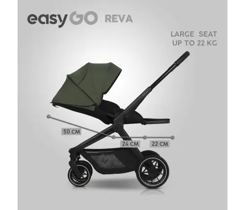 EasyGo Reva Jungle Green Bērnu rati 2in1