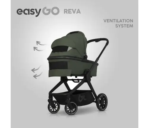 EasyGo Reva Jungle Green Bērnu rati 2in1