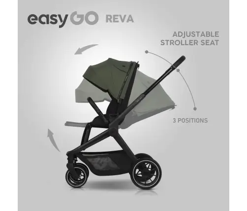 EasyGo Reva Jungle Green Bērnu rati 2in1