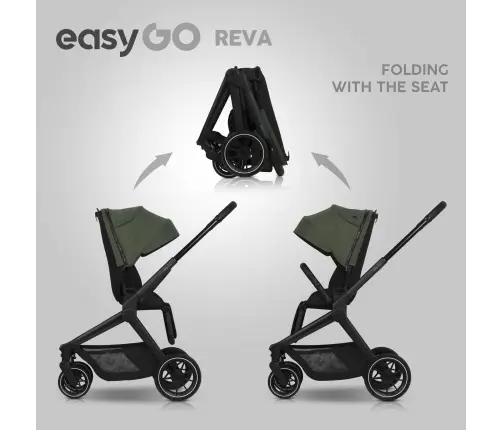 EasyGo Reva Jungle Green Bērnu rati 2in1