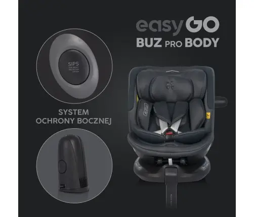 zestaw fotelików samochodowych 2w1 easygo buz xtd pro i buz pro body granito