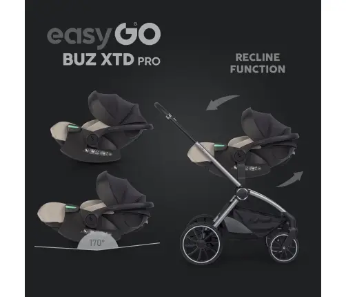 Zestaw fotelików samochodowych 2w1 EasyGo Buz Xtd Pro i Buz Pro Body Taupe