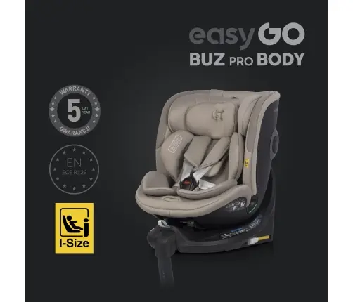 Zestaw fotelików samochodowych 2w1 EasyGo Buz Xtd Pro i Buz Pro Body Taupe