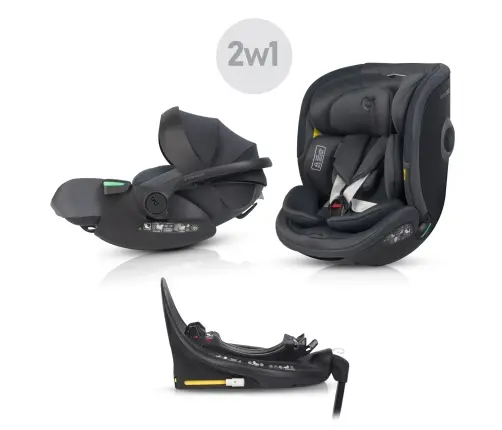 zestaw fotelików samochodowych 2w1 easygo buz xtd pro i buz pro body granito