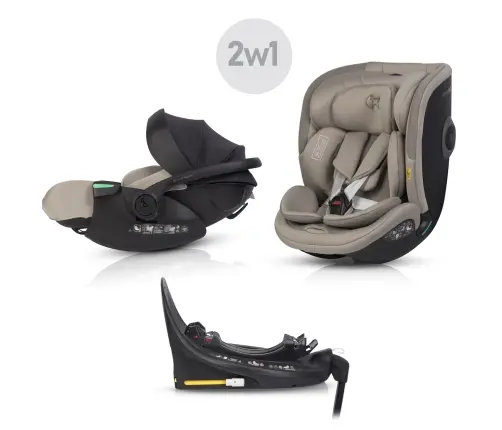 Zestaw fotelików samochodowych 2w1 EasyGo Buz Xtd Pro i Buz Pro Body Taupe