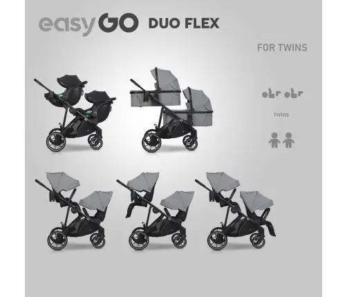 EasyGo Duoflex Cloudy Gray Stroller