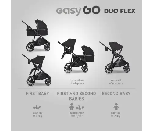 EasyGo Duoflex Ebony Black Pastaigu rati