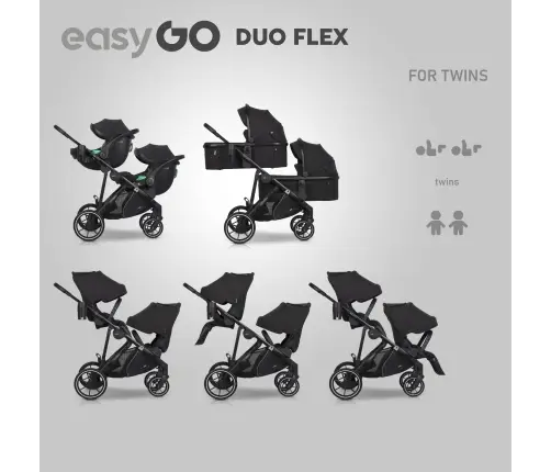 EasyGo Duoflex Ebony Black Pastaigu rati