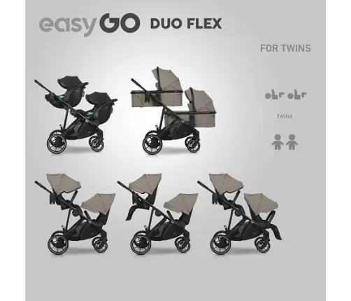 EasyGo Duoflex Savana Beige Pastaigu rati
