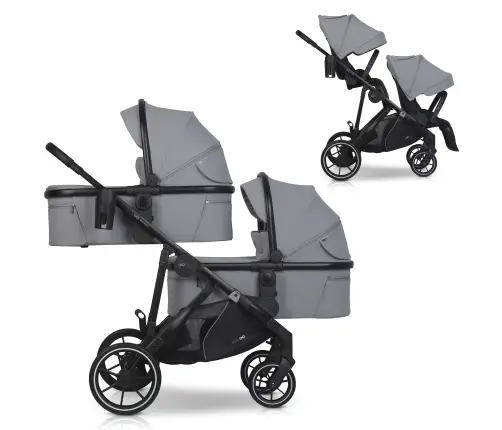 EasyGo Duoflex Cloudy Gray Twin Stroller