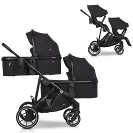 Easygo Duoflex Ebony Black Twin Stroller