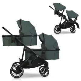 Wózek dziecięcy EasyGo Duoflex Sage Green 2 siedziska 2 gondole