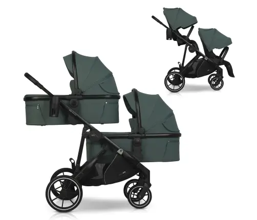 Wózek dziecięcy EasyGo Duoflex Sage Green 2 siedziska 2 gondole