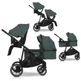 Wózek dziecięcy EasyGo Duoflex Sage Green 2 siedziska 1 gondola Wózek dziecięcy EasyGo Duoflex Sage Green 2 siedziska 1 gondola