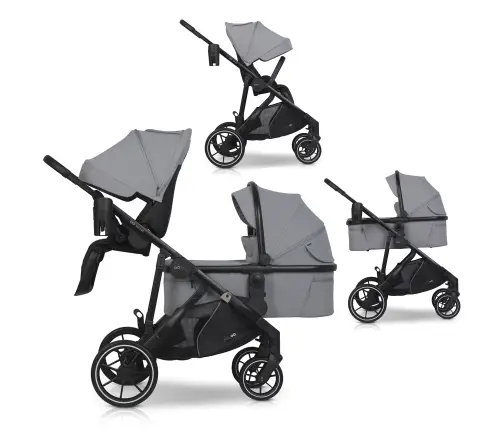 EasyGo Duoflex Cloudy Gray Twin Stroller