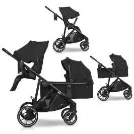 EasyGo Duoflex Ebony Black Twin Stroller
