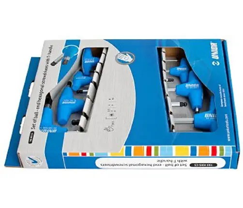 Набор ключей шестигранных с закруглённым жалом, с Т-образной рукояткой Unior Ball End