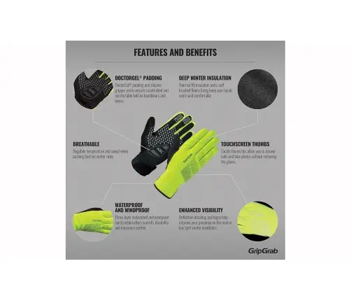 GripGrab talvekindad GripGrab Ride Hi-Vis Waterproof XXL
