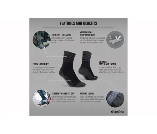 GripGrab dviratininko kojinės GripGrab Waterproof Merino Thermal S 36-38