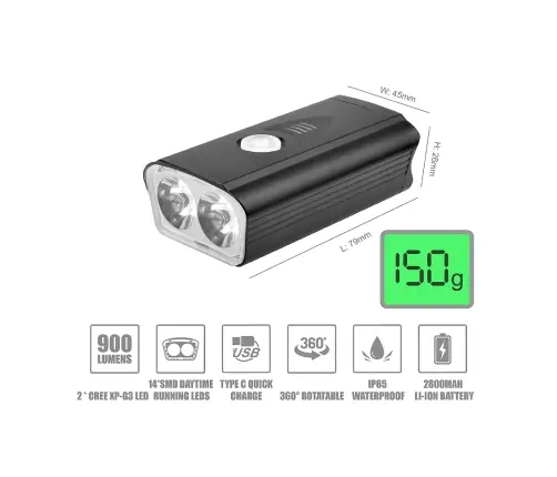 Фонарь передний Briviga EBL-3205