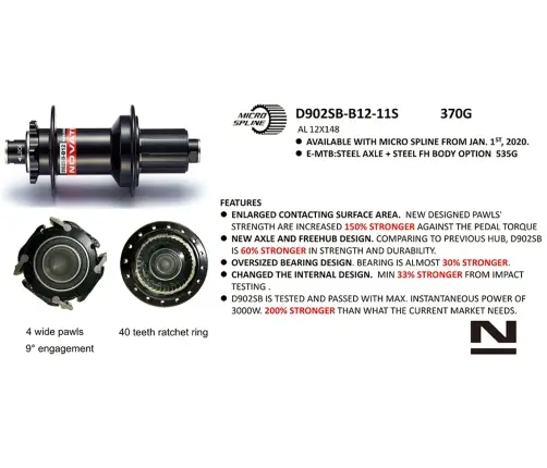 Tagarumm Novatec D902SB-B12-S4S-11S E-Bike