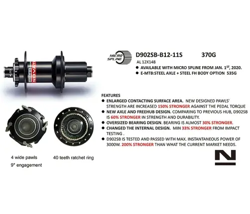Rear hub Novatec D902SB-CL-B12-A4A-S11