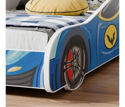 Детская кровать Batman Car II Blue с матрасом 160x80 см, машина Бэтмена