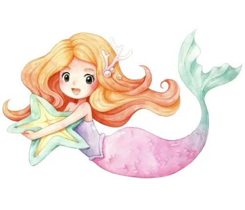 Bērnu gulta LUK 140x70 ar atvilktni un matraci Mermaid