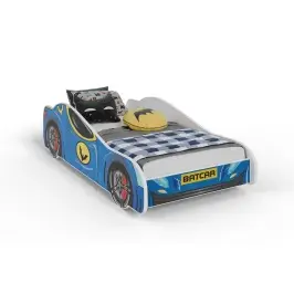 Vaikiška lova Batman Car II Blue su čiužiniu 160x80 cm, Batmeno automobilis Vaikiška lova Batman Car II Blue su čiužiniu 160x80 cm, Batmeno automobilis