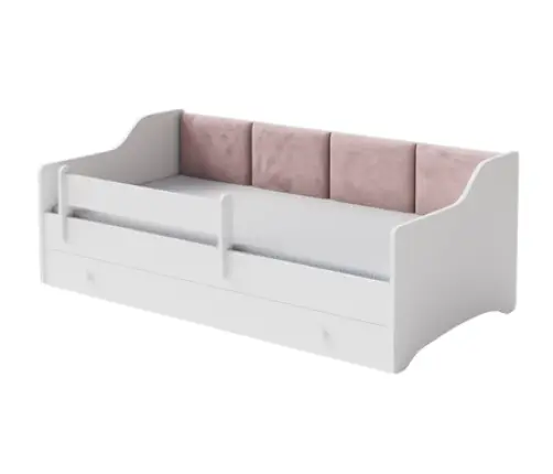 Lastevoodi Erik 160x80 valge madratsiga Pink Panel