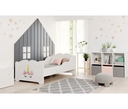 ANNA 140x70 Unicorn Horn vaikių lova su čiužiniu ANNA 140x70 Unicorn Horn vaikių lova su čiužiniu
