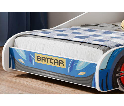 Bērnu gulta Batman Car II Blue ar matraci 160x80 cm, Betmena automašīna