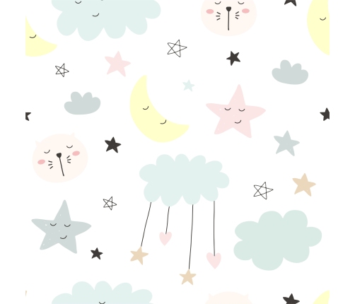 Vaikiška lova LUK su stalčiumi ir čiužiniu 140x70 Stars